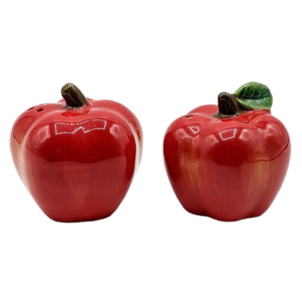 Red Apples Salt And Pepper Set Autumn Fall Cottagecore Boho Vintage